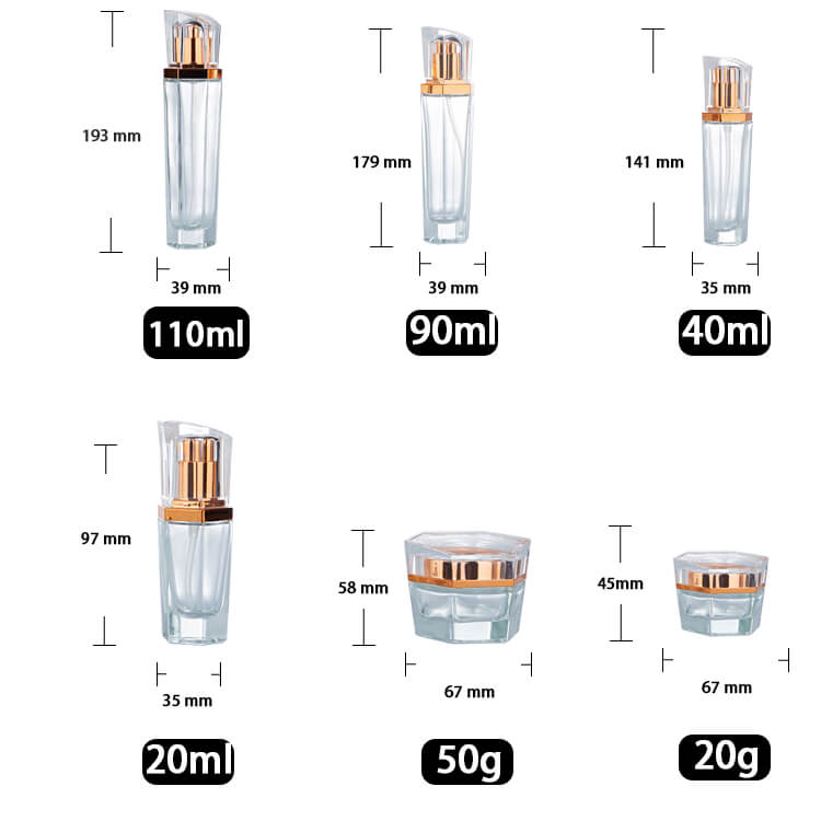 Flacon pompe cosmétique en verre