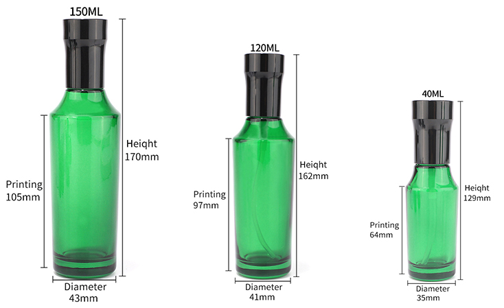 Spécification de la bouteille en verre vert