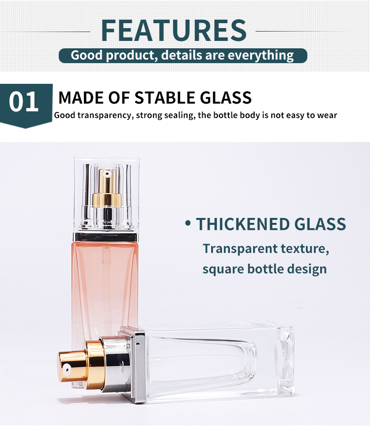 bouteille carrée en verre transparent