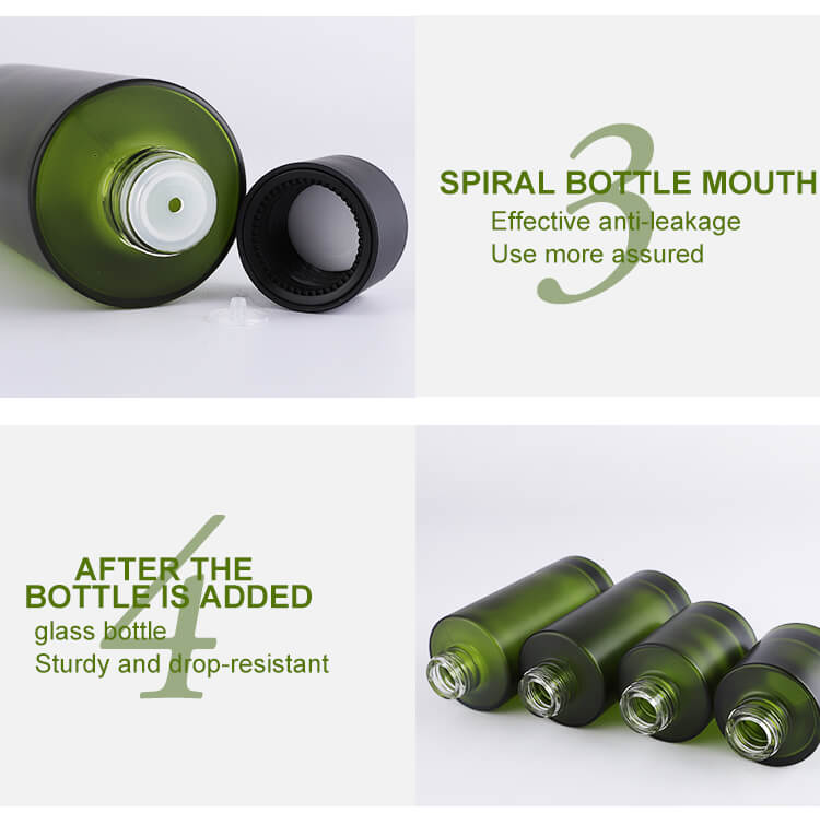 Emballage de jeu de bouteilles en verre de couleur personnalisée de luxe