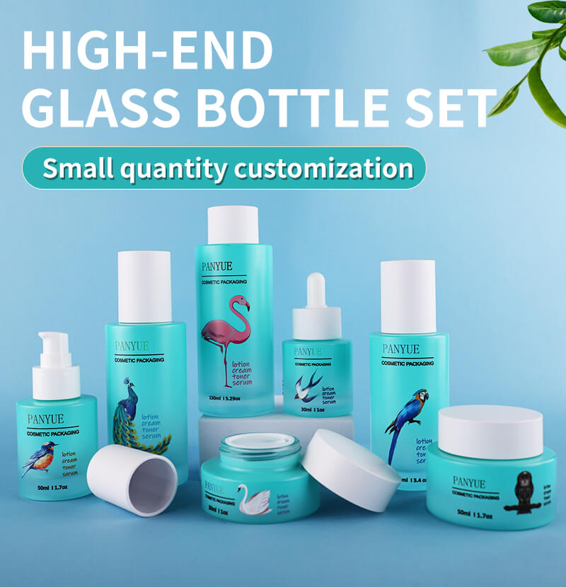 Ensemble de bouteilles en verre cosmétique
