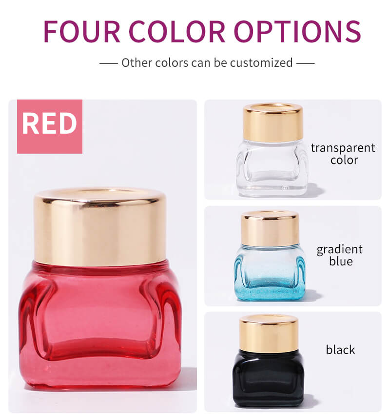 Emballage de bocal en verre cosmétique de couleur personnalisée
