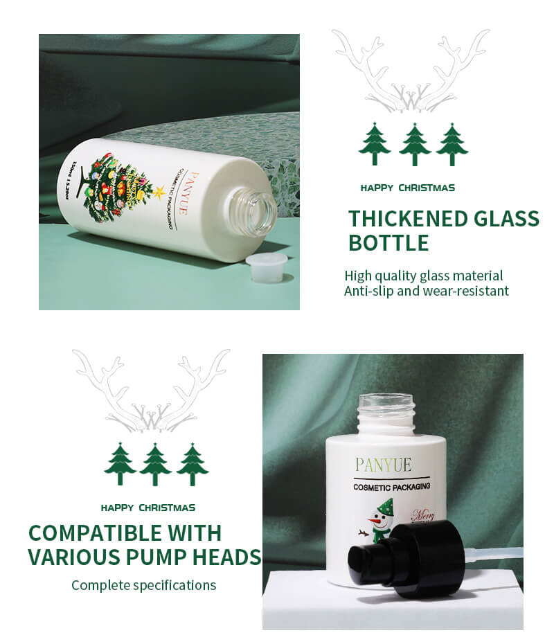 Emballage de bouteille en verre cosmétique blanc écologique
