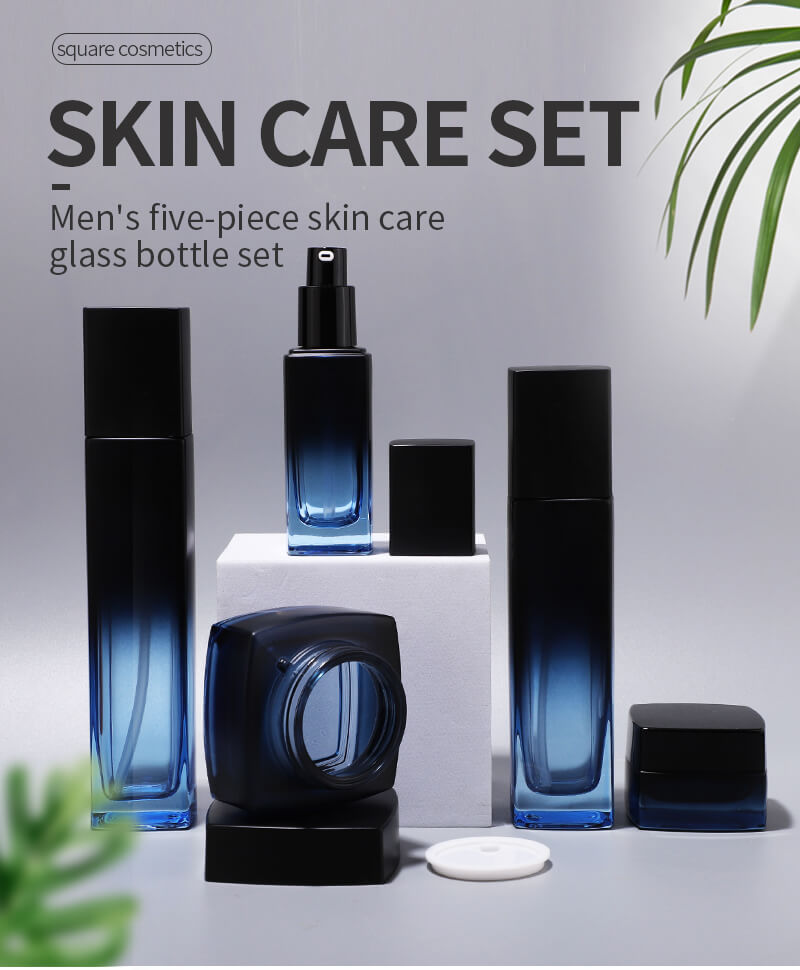Ensemble de bouteilles en verre cosmétiques pour le soin de la peau