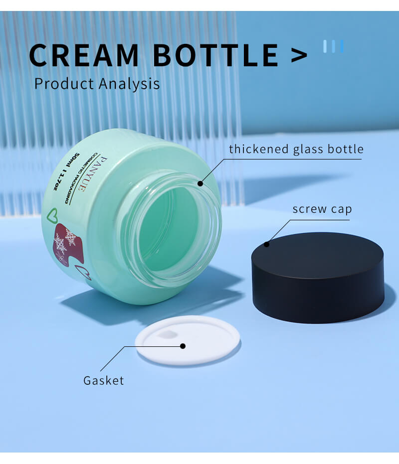Emballage de pot en verre pour crème avec couvercle à vis