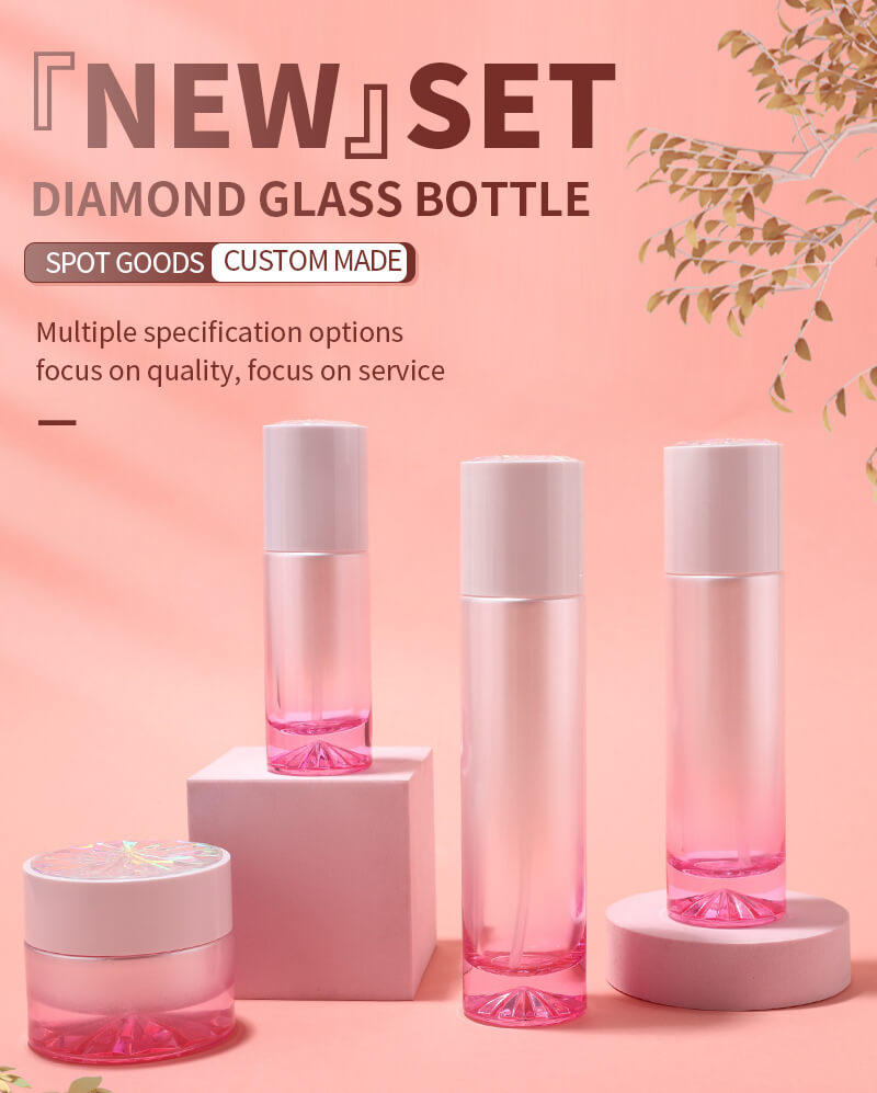 ensemble de bouteilles en verre cosmétiques pour soins de la peau