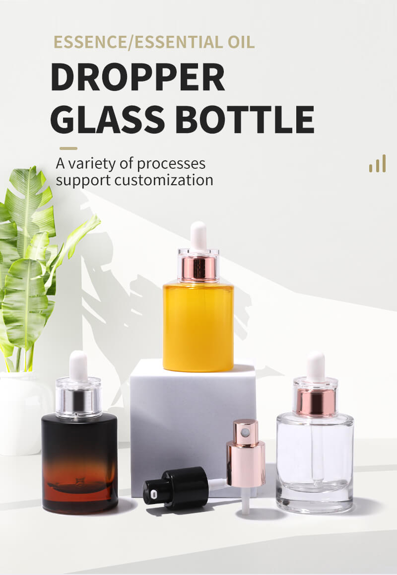 Emballage de bouteille en verre cosmétique de luxe pour soins de la peau