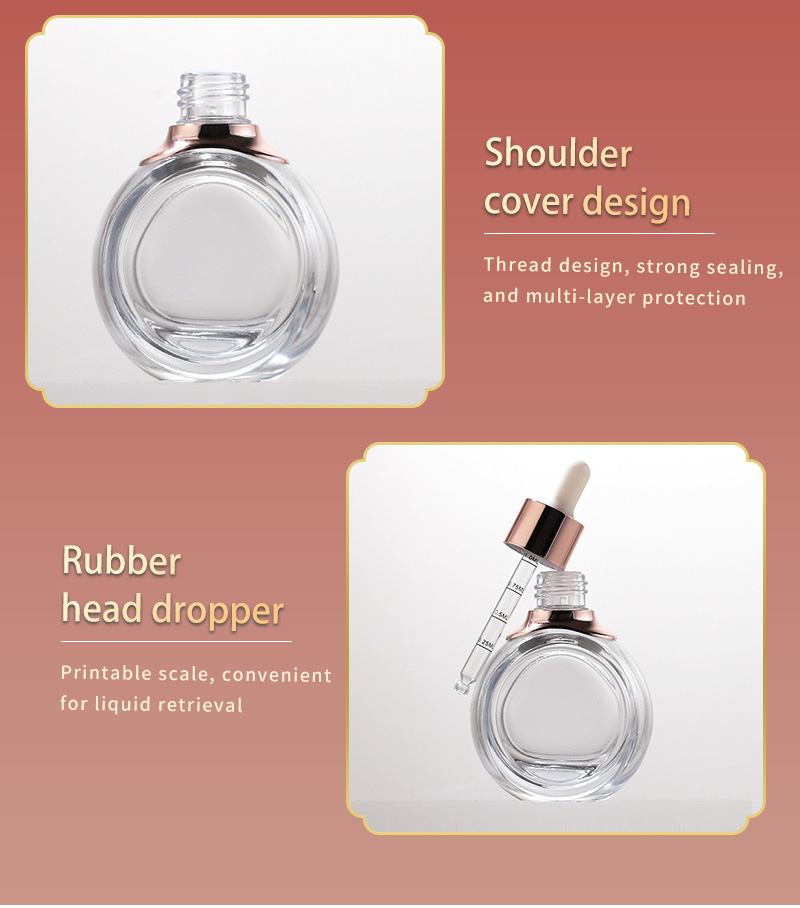 Emballage de bouteilles de soins de la peau en verre personnalisé, vente en gros