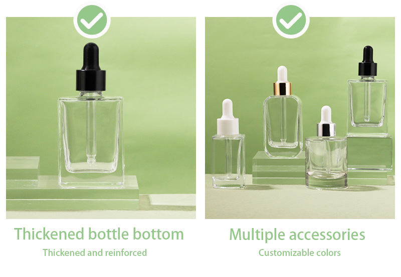 Emballage de bouteilles de soins de la peau en verre personnalisé, vente en gros