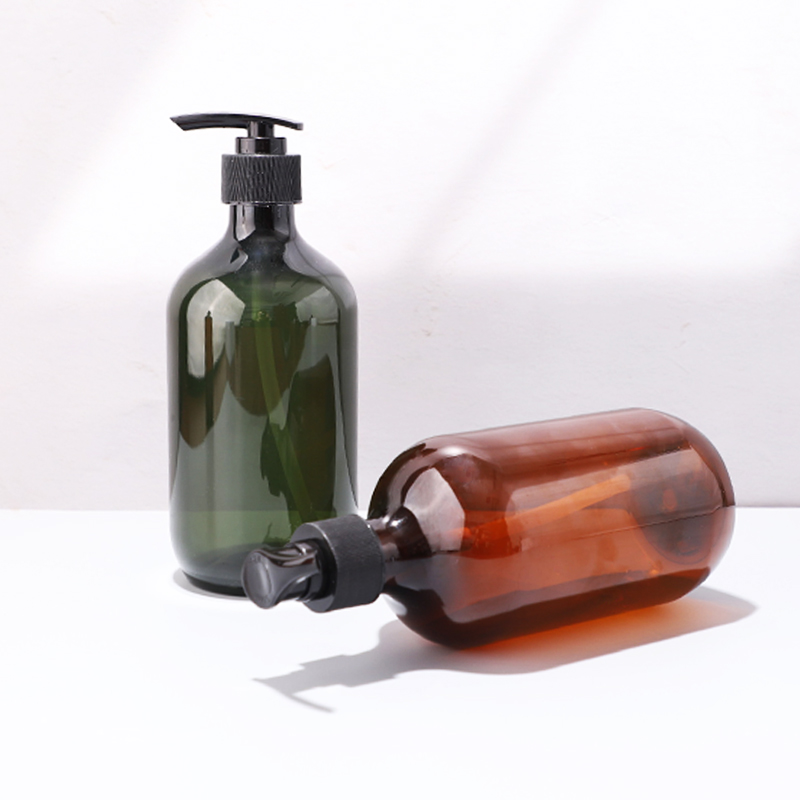 bouteille en plastique de shampoing ambré personnalisée