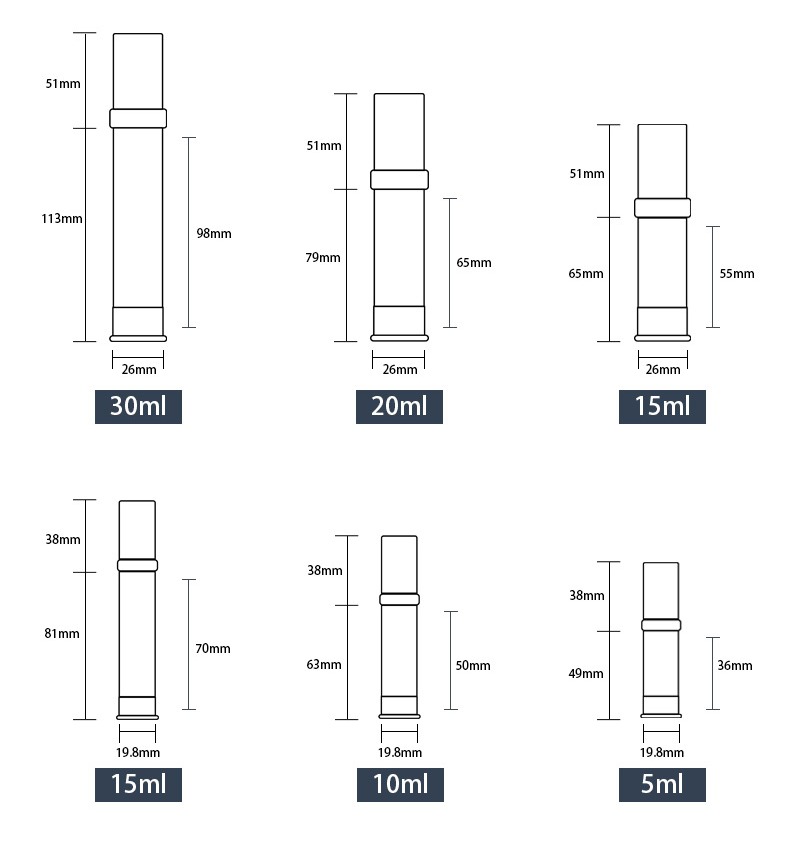 Flacon pompe airless 10 ml