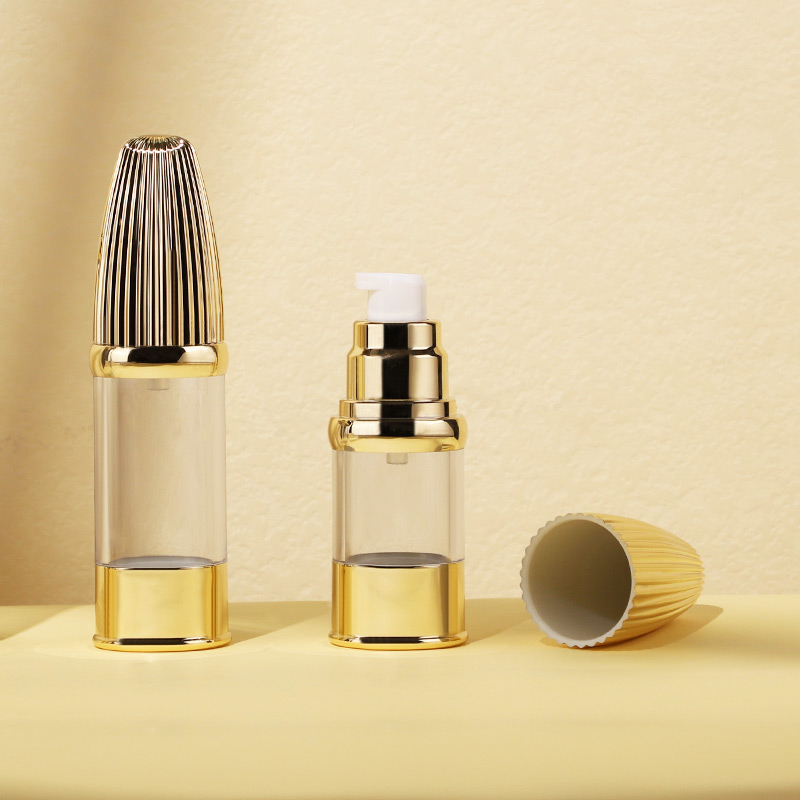 bouteille airless dorée pour produits de soin de la peau