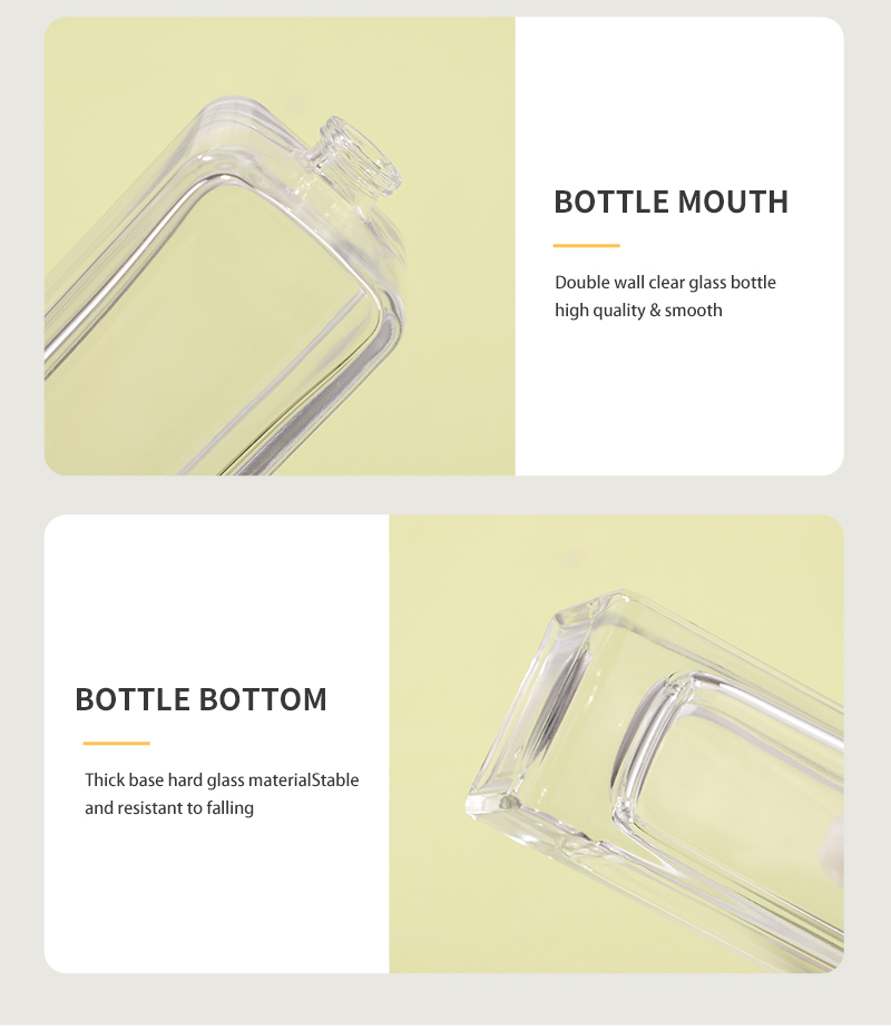 Square 100ml glass bottle