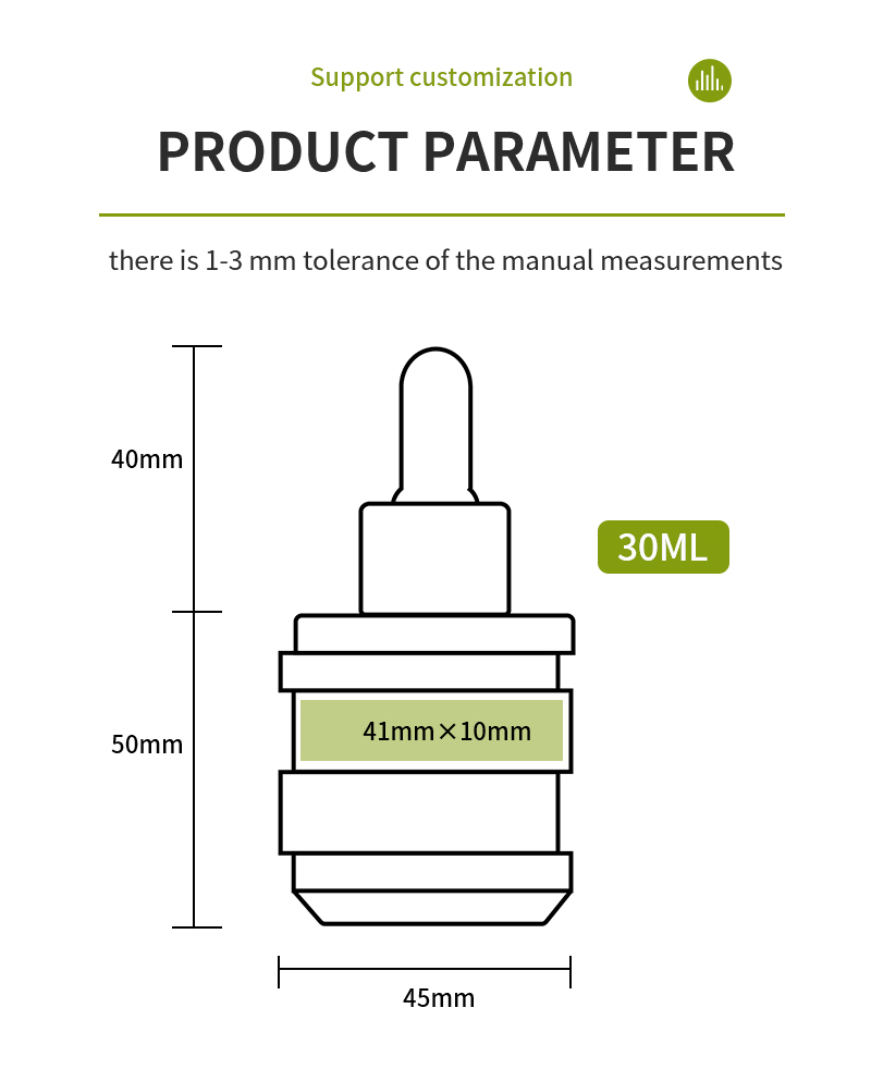 30ml cylinder glass bottle