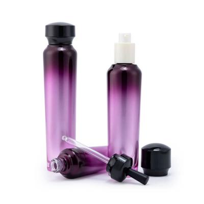 Ensemble de bouteilles de cosmétiques de maquillage violet personnalisé exclusif
