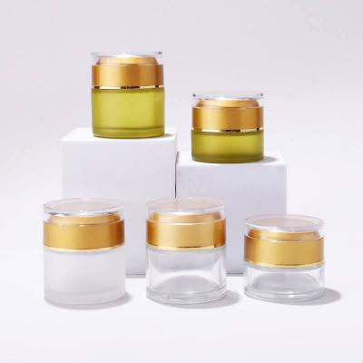 Pot en verre de crème pour le visage cosmétique d'emballage de soins de la peau de haute qualité