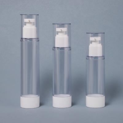 transparent round airless pump bottle