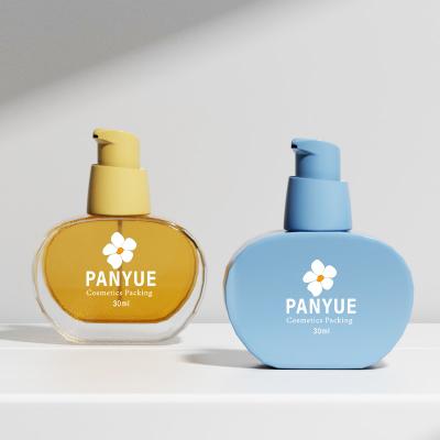 Flacon de fond de teint ovale plat de 30 ml