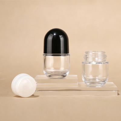 Flacon roll-on en verre de 50 ml en forme de capsule